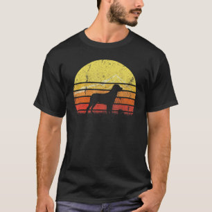 Vintage Retro Rottweiler Dog Silhouette Sunset Dis T-Shirt
