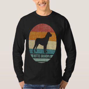 Vintage Retro Rottweiler Grandpa Rottie Silhouette T-Shirt