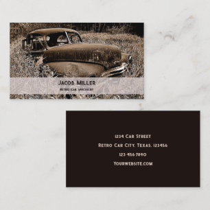 Vintage Retro Rustic Brown Classic Car Business Card