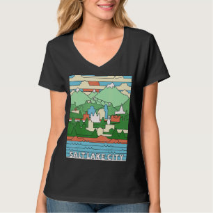 Vintage Retro Salt Lake City Utah Art Slc Ut 1 T-Shirt