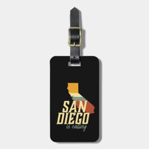 Vintage Retro San Diego California USA City Map Luggage Tag