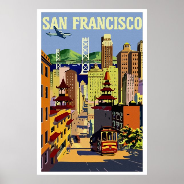 Vintage retro San Francisco travel Poster (Front)
