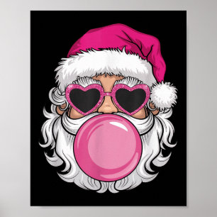 Vintage Retro Santa Christmas Bubble Gum Nk Sungle Poster