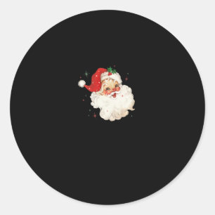vintage retro santa christmas sweatshirt  classic round sticker