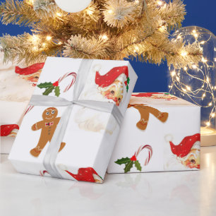 Vintage Retro Santa Claus Christmas Pattern  Wrapping Paper