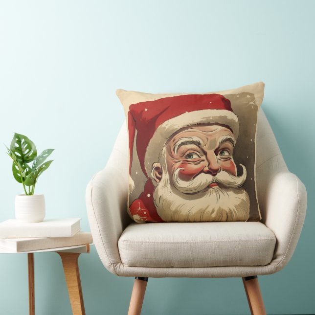 Vintage Retro Santa Claus Cushion (Chair)