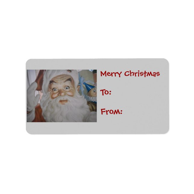 Vintage Retro Santa Claus Label (Front)