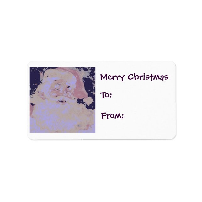 Vintage Retro Santa Claus Label (Front)