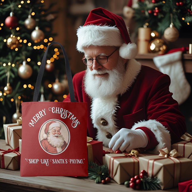 Vintage Retro Santa Tote Bag (Creator Uploaded)