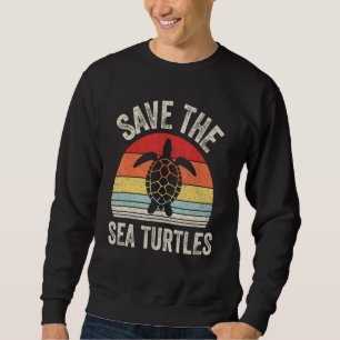 Vintage Retro Save The Sea Turtles Turtle Skip A S Sweatshirt