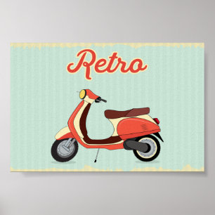 Vintage Retro Scooter Poster