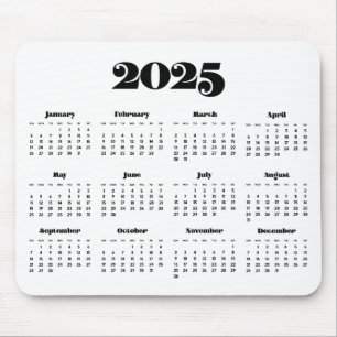 Vintage retro script 2022 calendar mouse pad