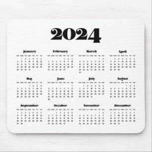 Vintage retro script 2024 calendar mouse pad
