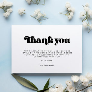 Vintage Retro Script Baby shower Thank You Card