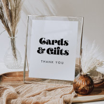 Vintage Retro Script Cards & Gifts Sign