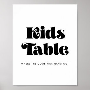 Vintage Retro Script Kids table sign