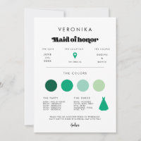 Vintage Retro Script Maid of Honour info card