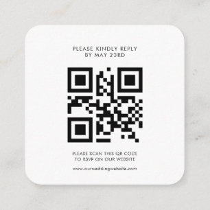 Vintage retro script QR code RSVP response Enclosure Card