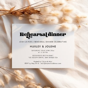 Vintage retro script Rehearsal dinner Invitation