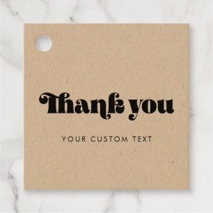 Vintage retro script Thank you Favour Tags