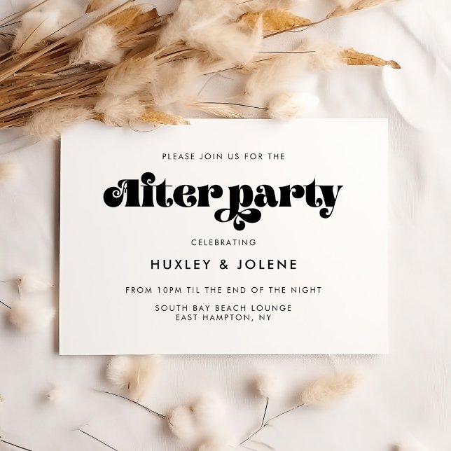 Vintage retro script wedding after party invitation (Creator Uploaded)