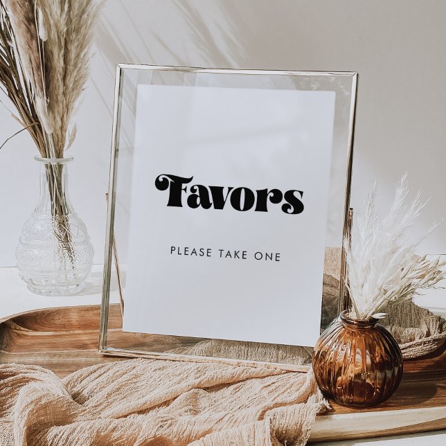 Vintage Retro Script Wedding Favours Sign (Creator Uploaded)