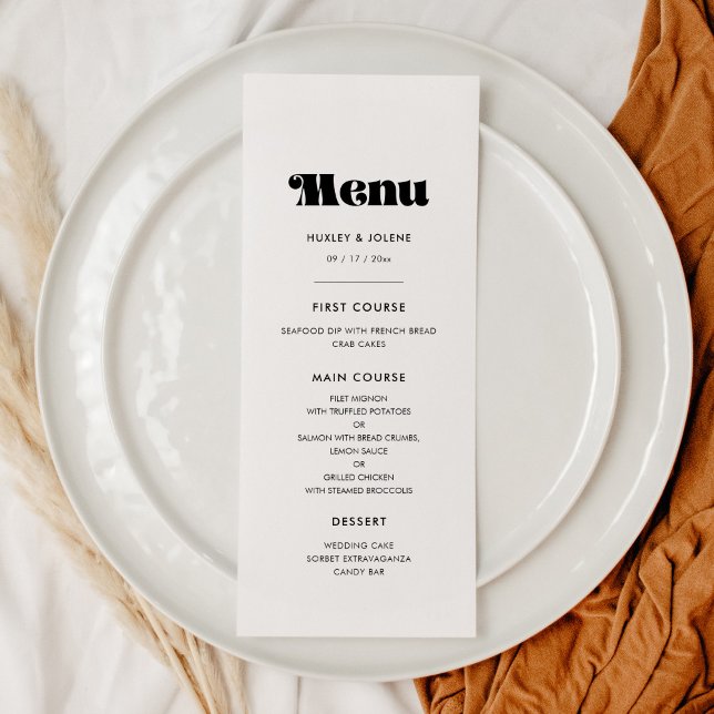 Vintage retro script wedding menu (Creator Uploaded)
