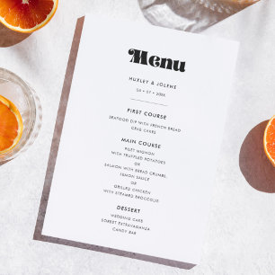 Vintage Retro Script Wedding Menu
