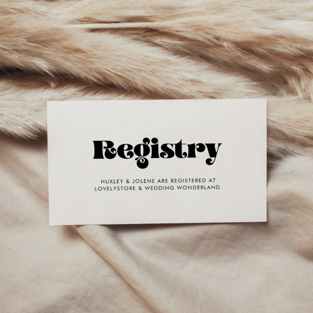 Vintage retro script wedding registry card (Creator Uploaded)