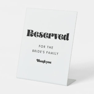 Vintage Retro Script Wedding Reserved Pedestal Sign