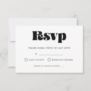 Vintage retro script wedding RSVP card