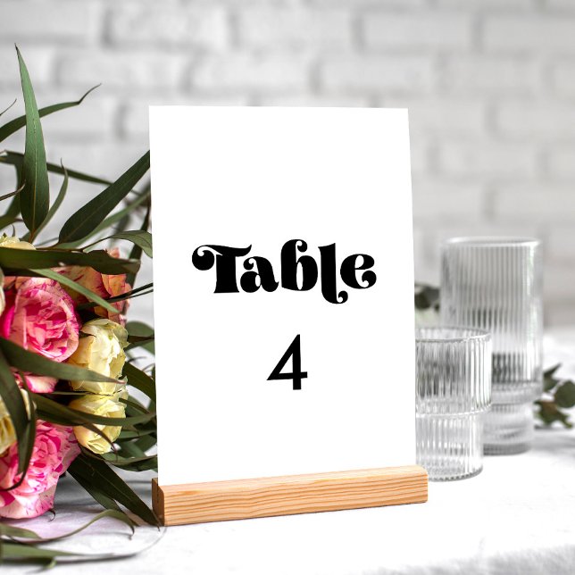 Vintage retro script wedding table number (Creator Uploaded)