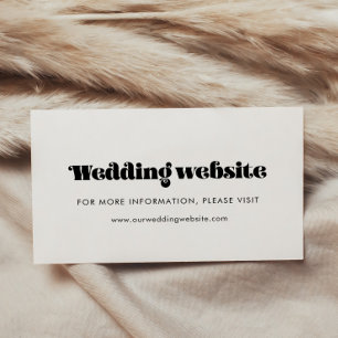 Vintage retro script wedding website card