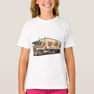 Vintage Retro Semi Truck Throw Pillow T-Shirt