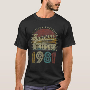 Vintage Retro September 1981 Limited Edition 40Th T-Shirt