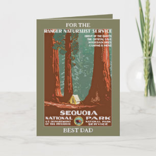 Vintage Retro Sequoia National Park Father's Day Card