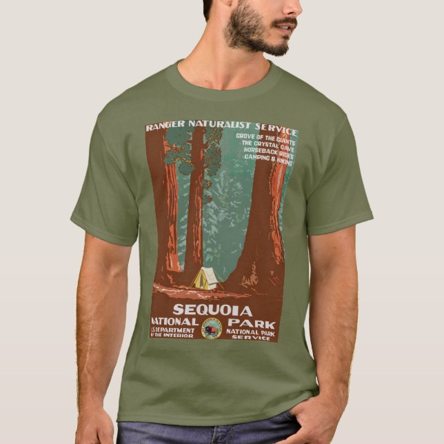 Vintage Retro Sequoia National Park Travel T-Shirt (Front)