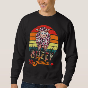 Vintage Retro Sheep Auntie Flowers Leopard Sheep F Sweatshirt