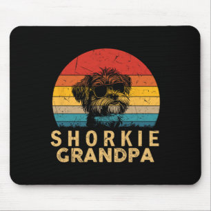 Vintage Retro Shorkie Grandpa Dog Lovers Paw Dad F Mouse Pad