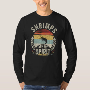 Vintage Retro Shrimps Are My Spirit Animal Shrimp T-Shirt