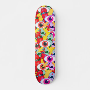 vintage retro simple skateboard eyes
