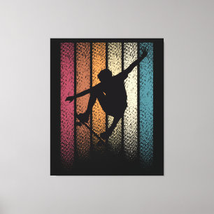 Vintage Retro Skateboarding Canvas Print
