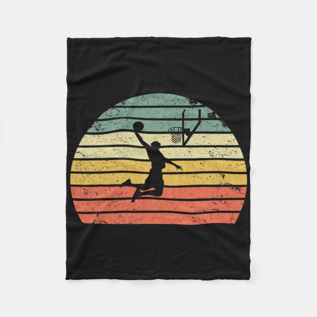 Vintage Retro Sketll Dunk Sunset Colourful  Fleece Blanket (Front)
