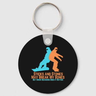 Vintage Retro Snowboarding Gift For Snowboarders Key Ring