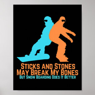 Vintage Retro Snowboarding Gift For Snowboarders  Poster