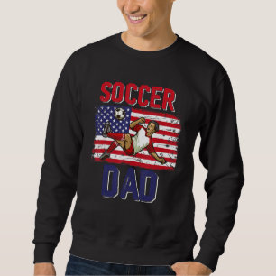 Vintage Retro Soccer Dad Player American Flag Fath Sweatshirt