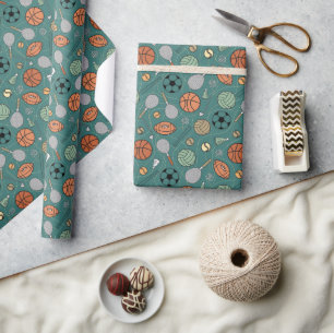 Vintage Retro Sports Athletic Wrapping Paper