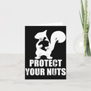 Vintage Retro Squirrel Protect Nuts Funny Card