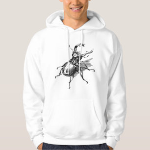 Vintage retro stag beetle scientific illustration  hoodie