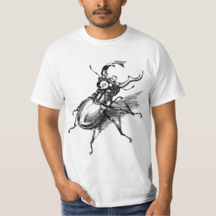 Vintage retro stag beetle scientific illustration  T-Shirt